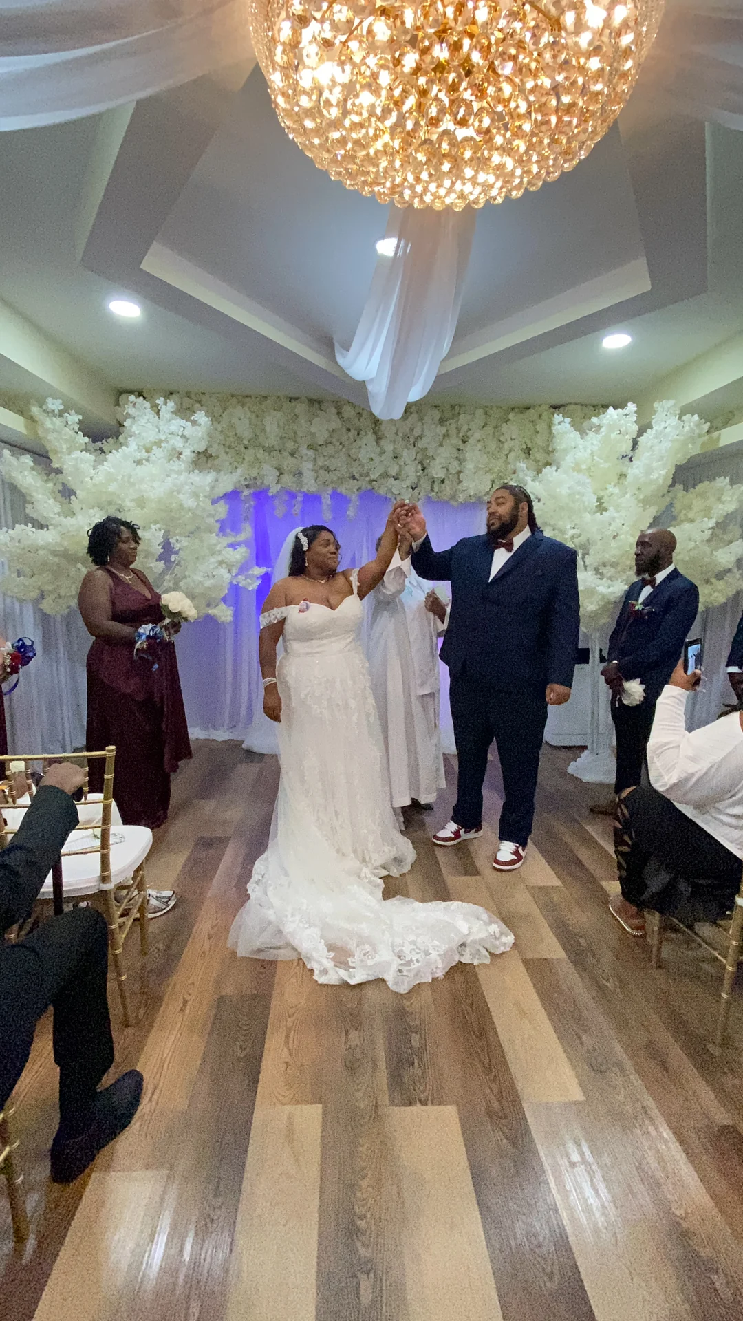 Bride and groom during their wedding ceremony