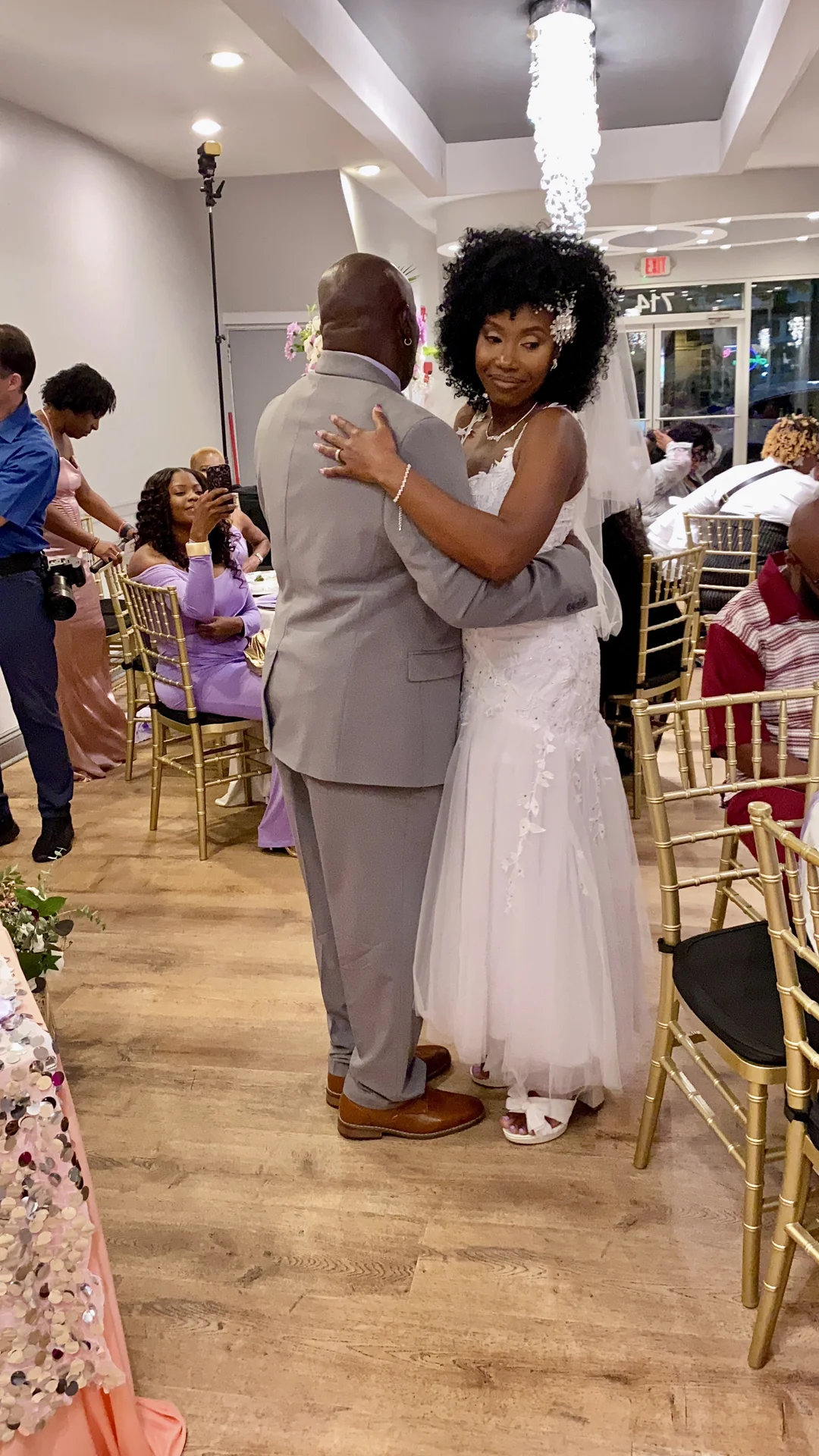 Couple's first dance at the reception